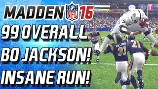 99 OVERALL BO JACKSON! HURDLED TWO PLAYERS! INSANE RUN! -  Madden 16 Ultimate Team -