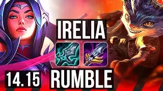 IRELIA vs RUMBLE (TOP) | Rank 4 Irelia, 6 solo kills, 600+ games | EUW Challenger | 14.15