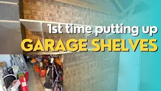 Join me putting up garage shelves! Complete amateur. PART ONE SORTING MY GARAGE!