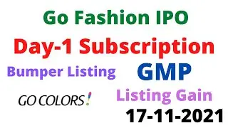 Go Colors IPO Subscription Status | Go Fashion IPO Subscription Status | Go Colors IPO GMP Today