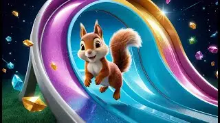 Sparkle Squirrel and the Rainbow Slide | Fun Squirrel Song for Kids | Colorful Slide Adventure