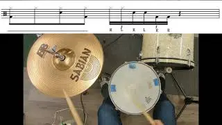 Linear Double Paradiddle Drum Fill #drumfill #rudiments #paradiddle #drumlessons #drums #learndrums
