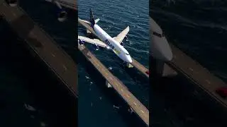 Very low landing Atlas plane,boeing 747,orleans airport // game