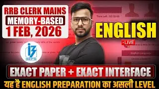 RRB Clerk Mains 2025 English Memory-Based Paper | Exact Exam Questions with Exact Interface | Varun