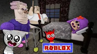 Ночёвка малышки Грей против малышки Полли у сварливой бабушки #roblox #obby