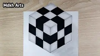 3D Cube Drawing | Easy Drawing 3D Cube | How to Draw 3D Cube with Pencil Sketch 