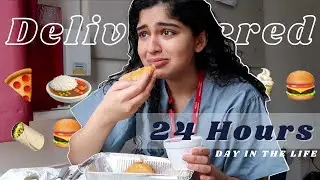Day in the Life of a Medical Student | I only ate DELIVERED food for 24 hours