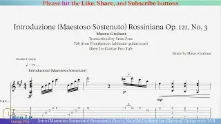 Intro (Maestoso Sostenuto) Rossiniana Op.121, No.3 (M.Giuliani) for Classical Guitar with TAB