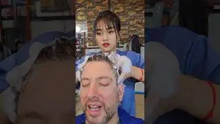BEST EVER HEAD MASSAGE. So Strong! #massage #headmassage #ladybarber #asmr #asmrsounds