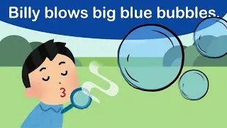Tongue Twister | Billy blows big blue bubbles. | b sound | #phonics  | English for kids