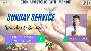 Jan 18  || Sunday Service| Kuddhus Nagar || Vjy || Pas. Easter Joel ||