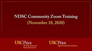NDSC Community Zoom Training (November 18, 2020)