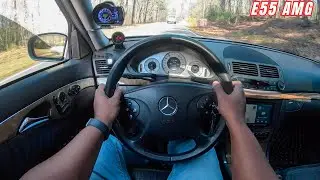 Brutal E55 AMG POV Drive! Bigger Throttle Body + Long tube Exhaust