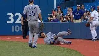 KC@TOR: Aoki hit in groin by foul ball