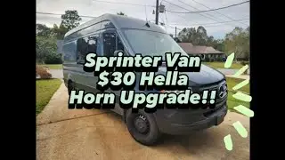 DIY Inexpensive $30 Mercedes Sprinter Van horn upgrade with before and after comparison Hella