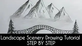 Beautiful Scenery Drawing with Pencil | Realistic Nature Art Step by Step