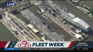 Chopper 2 over USS Bataan as Fleet Week returns to New York City