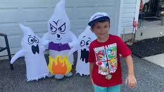 Unboxing 5ft LED Color Changing Campfire Ghosts Inflatable Blow Up #halloween2023 #inflatables 🔥👻