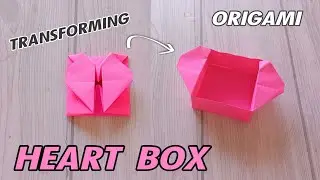 HEART BOX ORIGAMI TUTORIAL| HOW TO MAKE TRANSFORMING BEAUTIFUL HEART ORIGAMI STEP BY STEP FOLDING