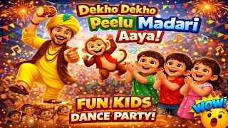 Dekho Dekho Peelu Madari Aaya | Snuzzlea | Kalu Madari Aaya | Kids Hindi Rhymes | Monkey #MadariAaya