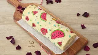 Beautiful Patterned Swiss Roll Cake | Cake Decoration Process