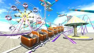Roller coaster and ferris wheel in indian bike driving 3d | plugin app amusement park update