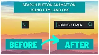 Search button animation using HTML CSS and JavaScript | Button Design using HTML CSS | HTML CSS Tut
