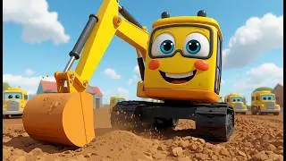 Digging with Tiny Trucks ⛏️ | Excavator Song for Kids