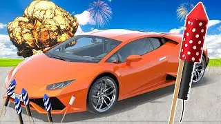 DESTROYING MY LAMBORGHINI WITH FIREWORKS! (Fireworks Mania Mods)