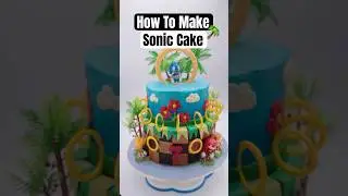 The checkered pattern on this Sonic cake is PERFECT #baking #cakedesign #satisfying