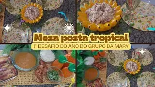 Mesa posta tropical |Fiz um almoço completo delicioso 😋 | a mesa ficou do jeitinho que imaginei |