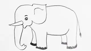 how to draw elephant drawing easy step by step || elephant drawing