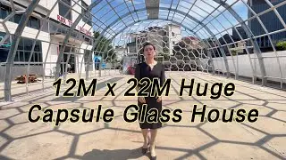 Have You Ever Seen a Glass dome This Massive &ndash; 12* 22M Honeycomb Capsule Dome by RAXDOME