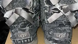 DIY denim Ugg boots 🩶🩶 #christmas #diy #diyuggs #merrychristmas