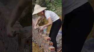 Vietnamese girl builds a swimming pool alone on the top of a hill #shorts