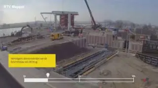 Timelapse verplaatsing brug Meppelerdiep