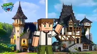 Minecraft Build Challenge: Noobs vs Pros in Hero's SMP! 
