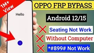 New Tricks :- 🔥 #OPPO FRP Bypass 2026 | All OPPO Android 14/15 Google Account Unlock 🔥|No Tools 