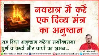 नवरात्र में करें एक दिव्य मंत्र का अनुष्ठान - प्रो. धर्मेन्द्र शर्मा