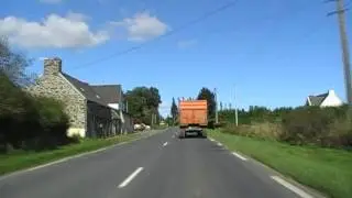 Driving On The D787 From The Railway Crossing Near Pont Melvez To Mousteru, Brittany