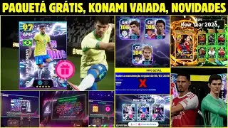 PAQUETÁ GRÁTIS CHEGOU! 😱 KONAMI VAIADA, + GIROS GRÁTIS, SEM MANUTENÇÃO! 🔥 NOVIDADES eFootball 2026