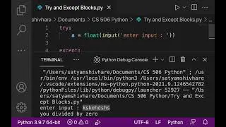 What are Try and Except Blocks in Error Handling in Python 3 | Python 3 Beginner's Course Part 26