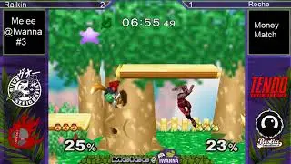 Melee @ Iwanna #3 SSBM - Raikin (Sheik) vs Roche (Fox) - Money Match