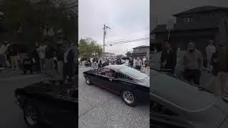 Old School Muscle Cars leaving VIAS cars and coffee
