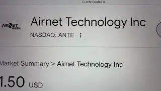 🔴 Airnet Technology Inc. ANTE Stock Trading Facts 🔴