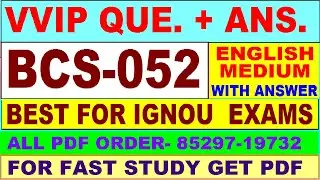 BCS 052 important questions with answer | bcs 052 Previous Year Question Paper