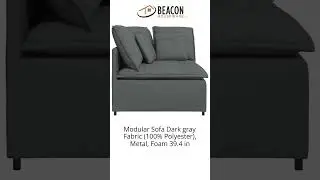 Modular Sofa Dark gray Fabric (100% Polyester) Metal Foam 39.4 in