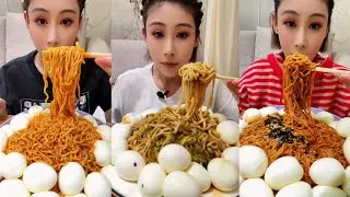 Spicy Eating Mukbang Chinese Food Noodles, Eggs🌶️ (chewy sounds) ASMR Chinese Foods 吃播 吃 Mukbang