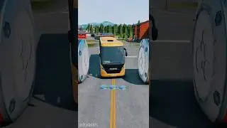 Mixed Colour City Buses & Capsule Bus vs Hydraulic Crush - BeamNG.Drive #shorts #beamngdrive