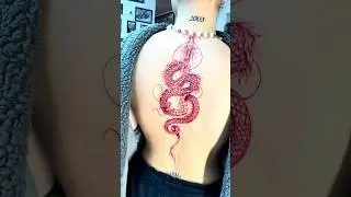 Red Dragon Roter Drache Tattoo R&uuml;cken Backpiece Dimi Old Dragon Ink